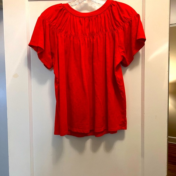 Orange Women’s Square Neck Flutter Sleeve Top - Picture 6 of 7